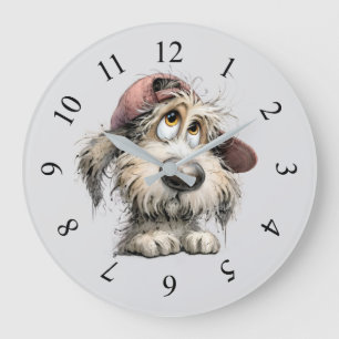 Relógio Grande Desenho de cachorro excêntrico fofo