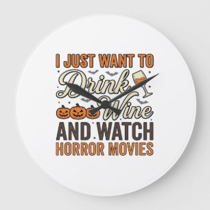 Relógio Grande Desenho de Camisa Vintage de Filmes de Terror de V
