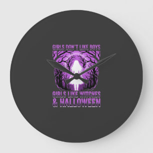 Relógio Grande Desenho de Halloween para Meninas que Gostam de Br
