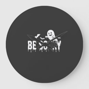 Relógio Grande Desenho de Morcego Fantasma de Halloween Assustado