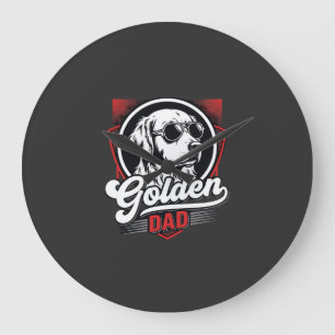 Relógio Grande Desenho de Óculos de Sol Golden Dad Golden Retriev