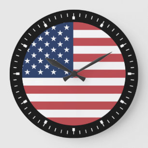 Relógio Grande Desenho de Orgulho da Bandeira Americana dos EUA