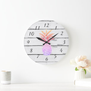 Relógio Grande Desenho do Abacaxi Decor Turbap Russo