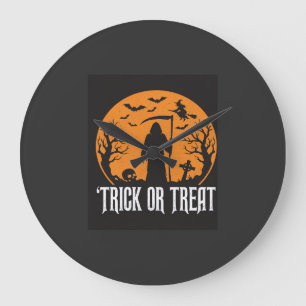 Relógio Grande Desenho do Ceifeiro para o Halloween Doces ou Trav