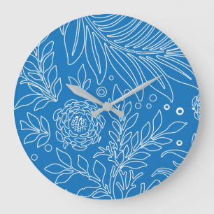 Relógio Grande Desenho Floral 32