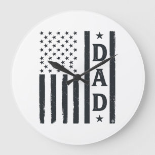 Relógio Grande Desenho Vetorial de Bandeira Americana do Papai An