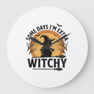 Relógio Grande Desenho Vetorial de Citação de Halloween Vintage M