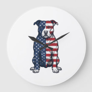 Relógio Grande Desenho Vetorial de Gravação Antiga de Pit Bull Pa