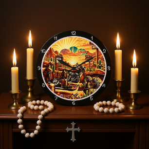 Relógio Grande Desert Motorcycle Sunset