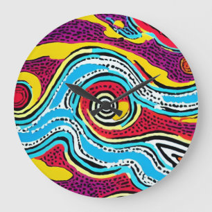 Relógio Grande Design australiano de Dreamtime #4