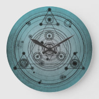 Design azul amarrado com símbolo de geometria sagr