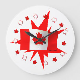 Relógio Grande Design canadense da bandeira