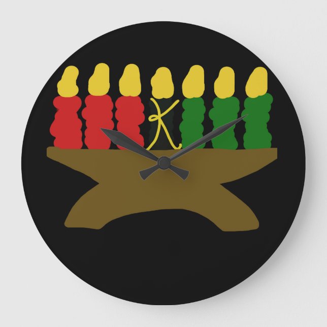 Relógio Grande Design da vela de Kwanzaa (Frente)