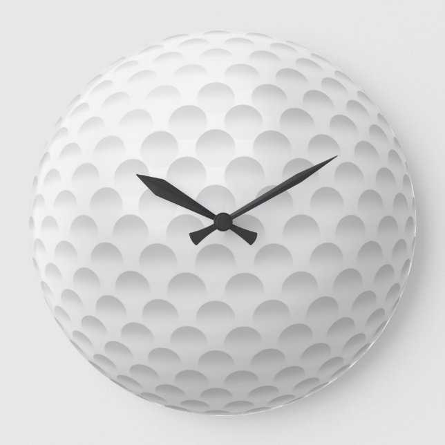 Relógio Grande Design de Bola de Golfe Branca (Frente)