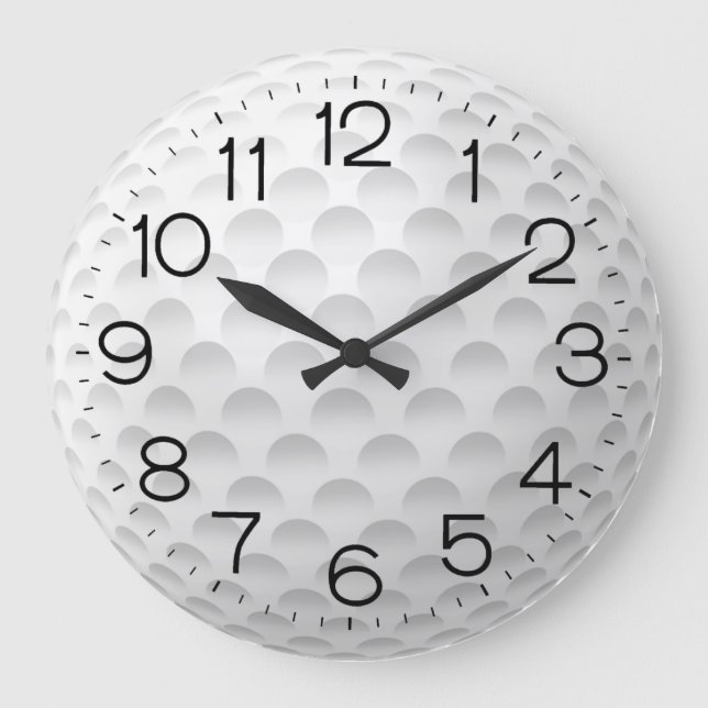 Relógio Grande Design de Bola de Golfe Branca (Frente)