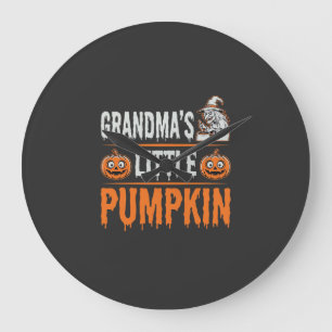 Relógio Grande Design de Bruxa de Halloween da Pequena Abóbora da