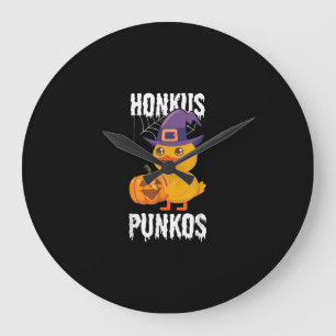 Relógio Grande Design de Bruxa de Halloween de Honkus Ponkus Engr