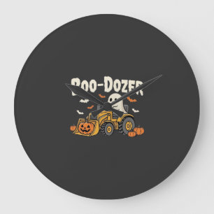 Relógio Grande Design de Bulldozer Fantasma de Halloween Boo-Doze