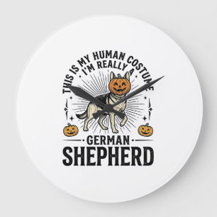 Relógio Grande Design de cachorro engraçado de Halloween para Pas