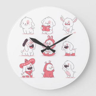 Relógio Grande design de cachorro fofo kawaii