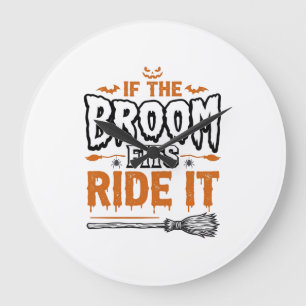 Relógio Grande Design de Camisa Vintage de Bruxa de Halloween Eng