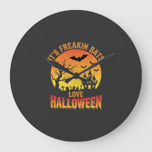 Relógio Grande Design de Castelo Assombrado de Halloween que os M