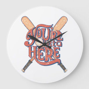 Relógio Grande Design de Fã de Beisebol Softbol Retro