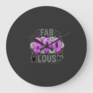Relógio Grande Design de Fantasma de Halloween Fab Boo Lous_1