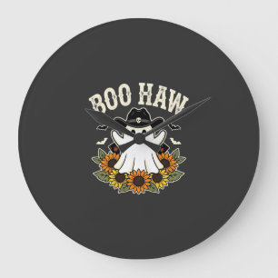 Relógio Grande Design de Fantasma de Halloween Ocidental Boo Haw