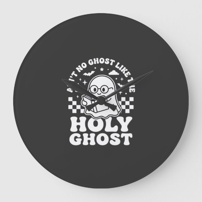 Relógio Grande Design de Fantasma de Halloween Retrô Espírito San (Frente)