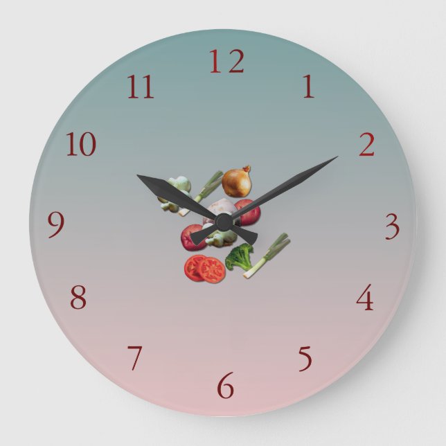 Relógio Grande Design de legumes> Wallclock de cozinha (Frente)