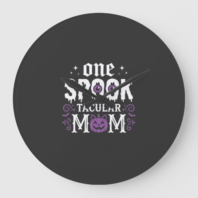 Relógio Grande Design de Mãe Espetacular de Halloween_1 (Frente)