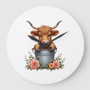 Relógio Grande Design de Mercado de Flores de Vaca das Terras Alt