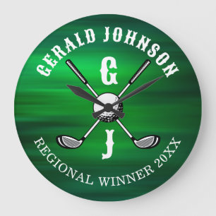 Relógio Grande Design de Monograma Elegante Minimalista