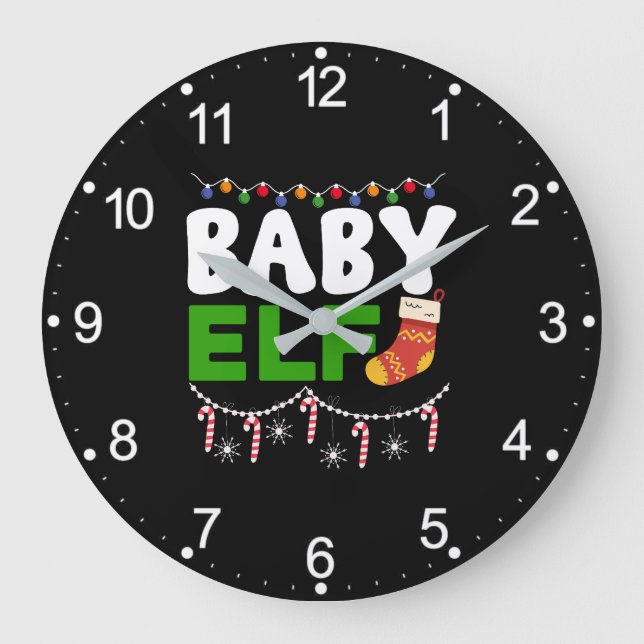 Relógio Grande Design de Natal de Elfo Bebê-84608 (Frente)