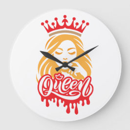 Relógio Grande Design de Rainha – Tipografia Elegante da Coroa Re