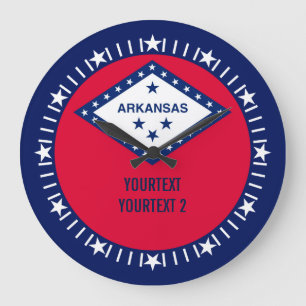 Relógio Grande Design de Sinalizador Personalizado do Arkansas em