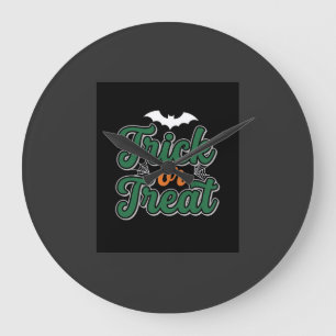 Relógio Grande design de teia de morcego de Halloween_1