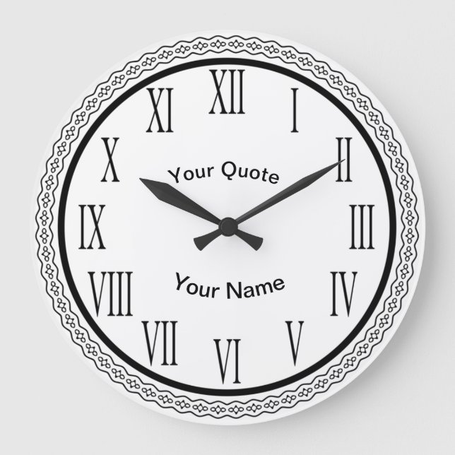 Relógio Grande Design de toque de onda com números romanos vertic (Frente)