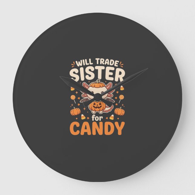 Relógio Grande Design de vetor de troca de doces de Halloween Axo (Frente)
