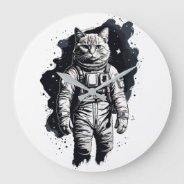 Relógio Grande Design do Astronauta de Tinta Preta