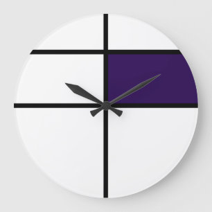 Relógio Grande Design do estilo de Piet Mondrian: roxo