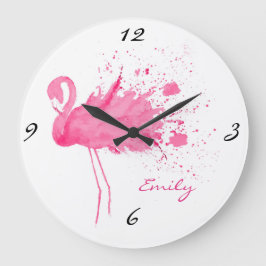 Relógio Grande Design Flamingo rosa