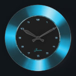 Relógio Grande Design metálico azul azul azul esferográfica aço i<br><div class="desc">Tons azuis elegantes parecem design de aço inoxidável metálico. Design é tudo imagens e não qualquer tipo de metal ou acabamento metálico. Se precisar de ajuda para personalizar qualquer um dos meus designs, entre em contato com o designer do ArtOnWear. Formatação de texto livre com ajuda ao vivo disponível por...</div>