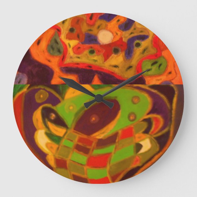 Relógio Grande Design mísico padrões (Frente)