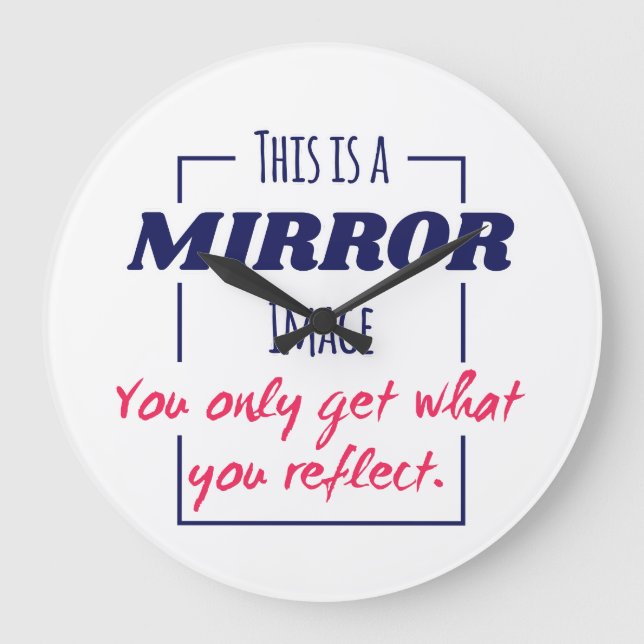 Relógio Grande Design Motivacional de Mentalidade de Reflexo no E (Frente)