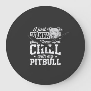Relógio Grande Design Pitbull Fique em Casa e Relaxe