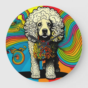 Relógio Grande Design Psicodélico do Cachorro