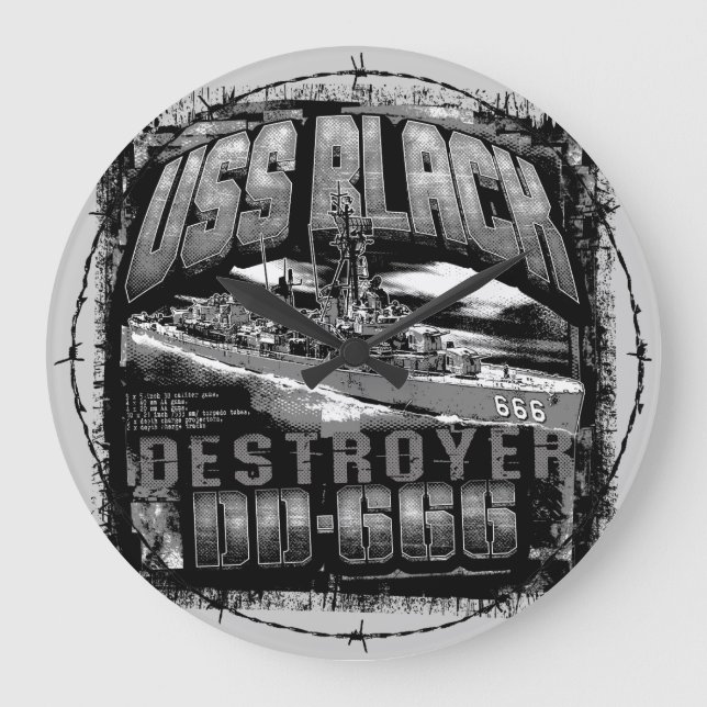 Relógio Grande Destroyer Black Large Clock Acryall Clock (Frente)