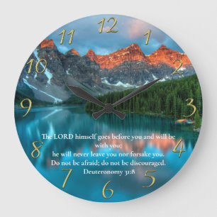 Relógio Grande Deuteronomia 31:8 bela vista do lago de montanha